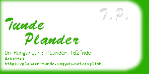 tunde plander business card